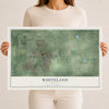 Map of Whiteland, Indiana, 12 x 18 inch unframed archival matte print