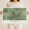 Map of Woodburn, Indiana, 12 x 18 inch unframed archival matte print