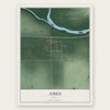 Ames, Kansas map print, the full design
