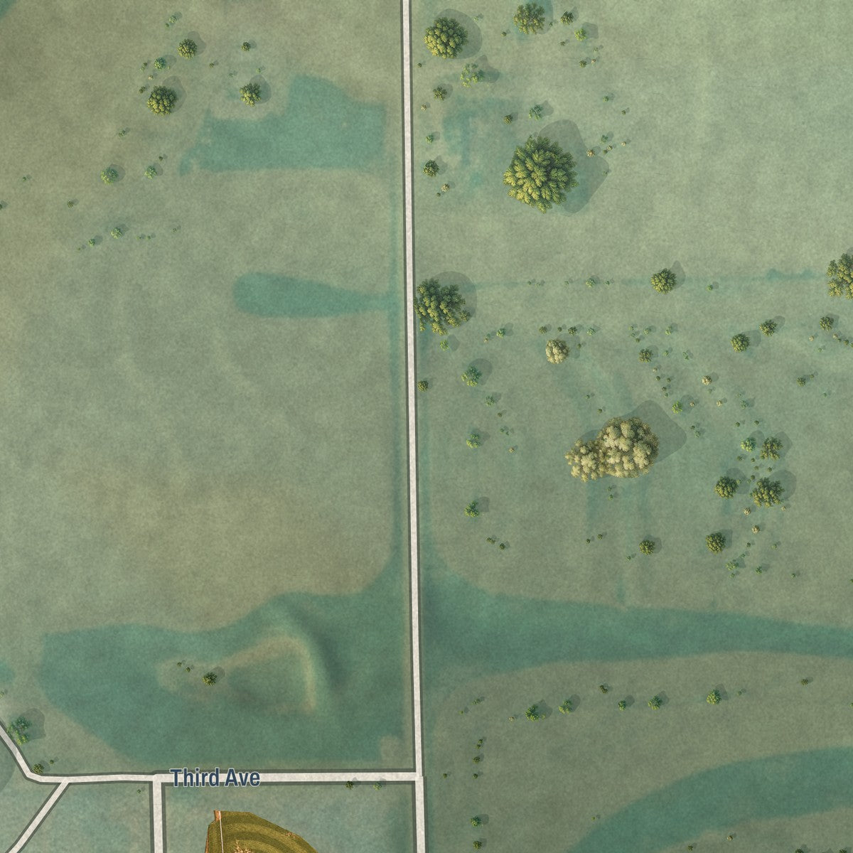 Second close-up of the map of Barnes, Kansas print showing more streets and buildings