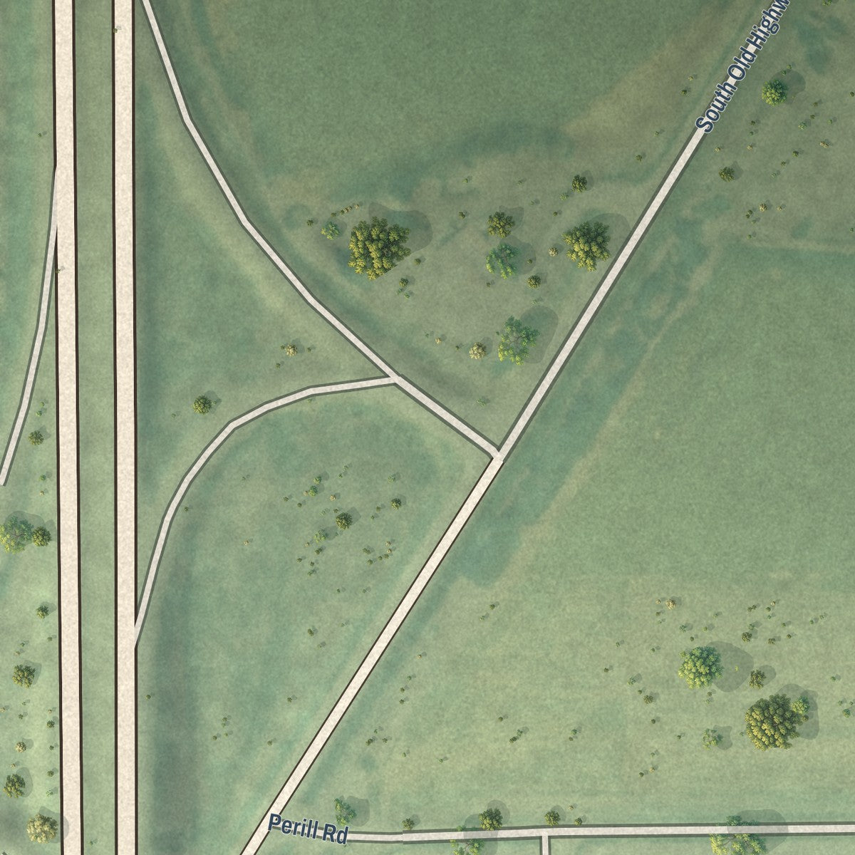 Close-up of the map of Bridgeport, Kansas print showing street and building detail