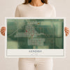 Map of Geneseo, Kansas, 12 x 18 inch unframed archival matte print