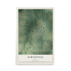 Map of Harveyville, Kansas, 12 x 18 inch unframed archival matte print