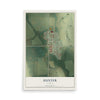 Map of Hunter, Kansas, 12 x 18 inch unframed archival matte print