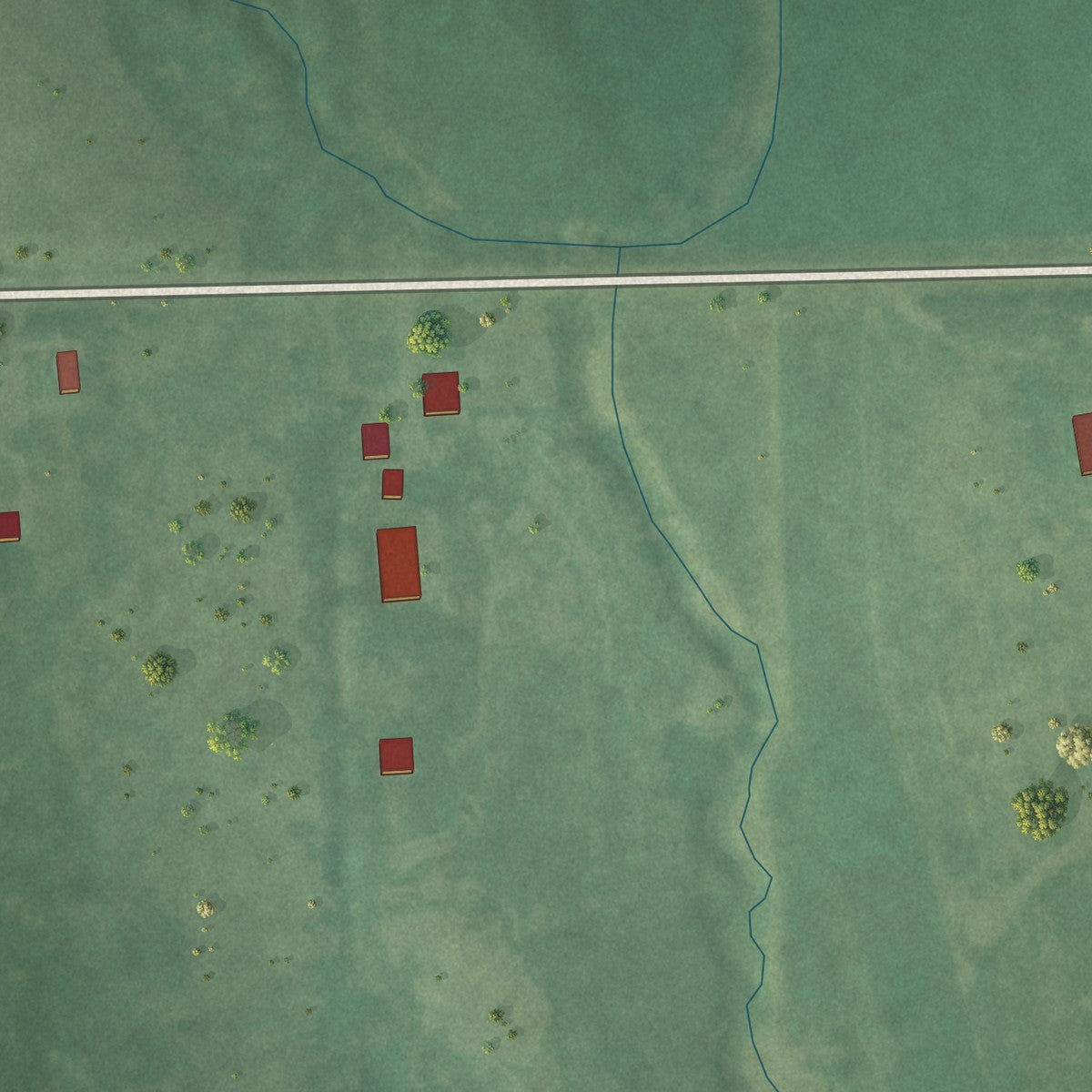 Close-up of the map of Kickapoo Site 6, Kansas print showing street and building detail