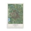 Map of Lawrence, Kansas, 12 x 18 inch unframed archival matte print