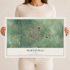 Map of Marysville, Kansas, 12 x 18 inch unframed archival matte print
