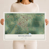 Map of Minneapolis, Kansas, 12 x 18 inch unframed archival matte print
