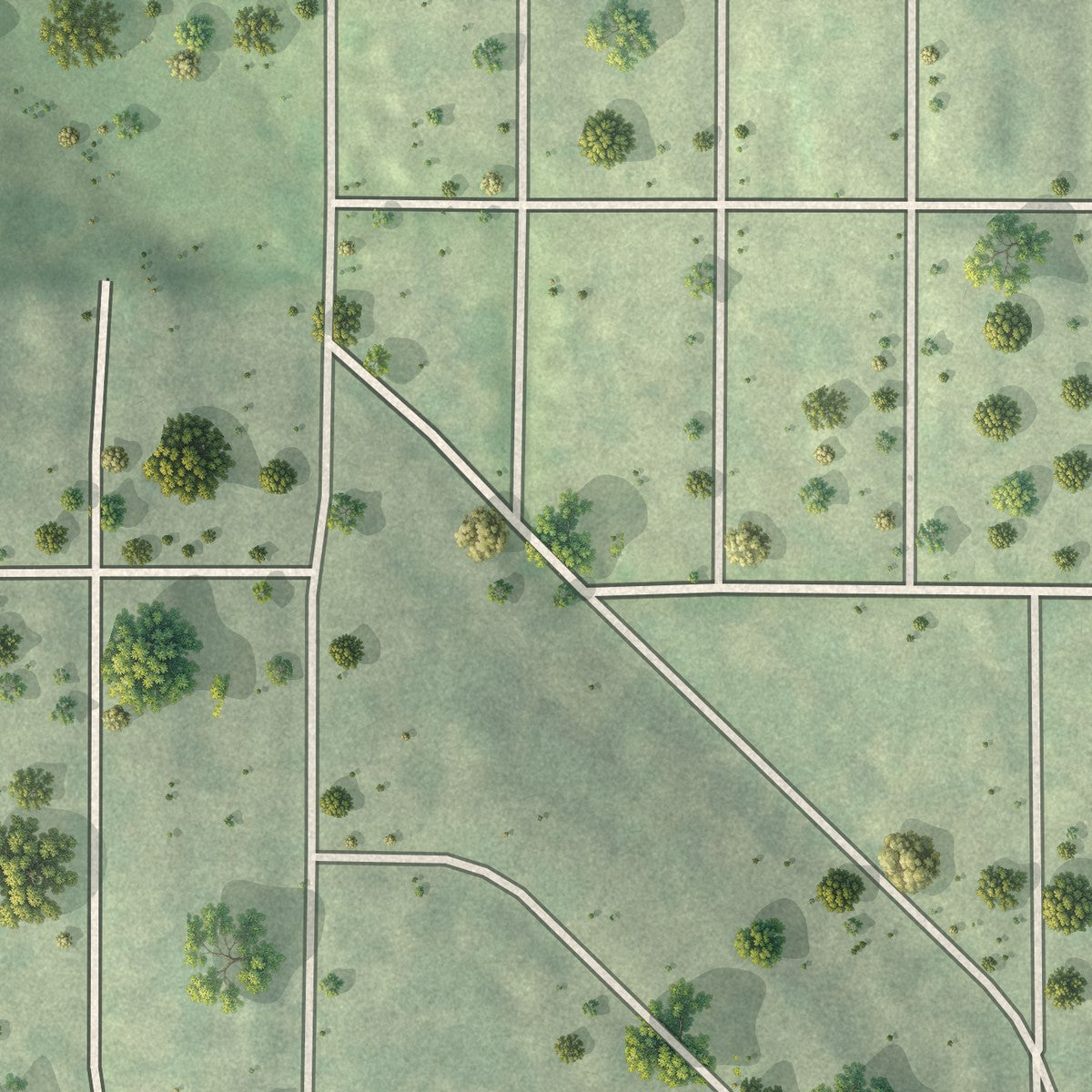 Close-up of the map of Mission Woods, Kansas print showing street and building detail