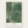 Peck, Kansas map print, the full design