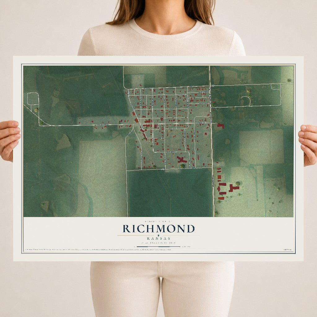Map of Richmond, Kansas, 18 x 24 inch unframed archival matte print