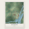 Riverton, Kansas map print, the full design