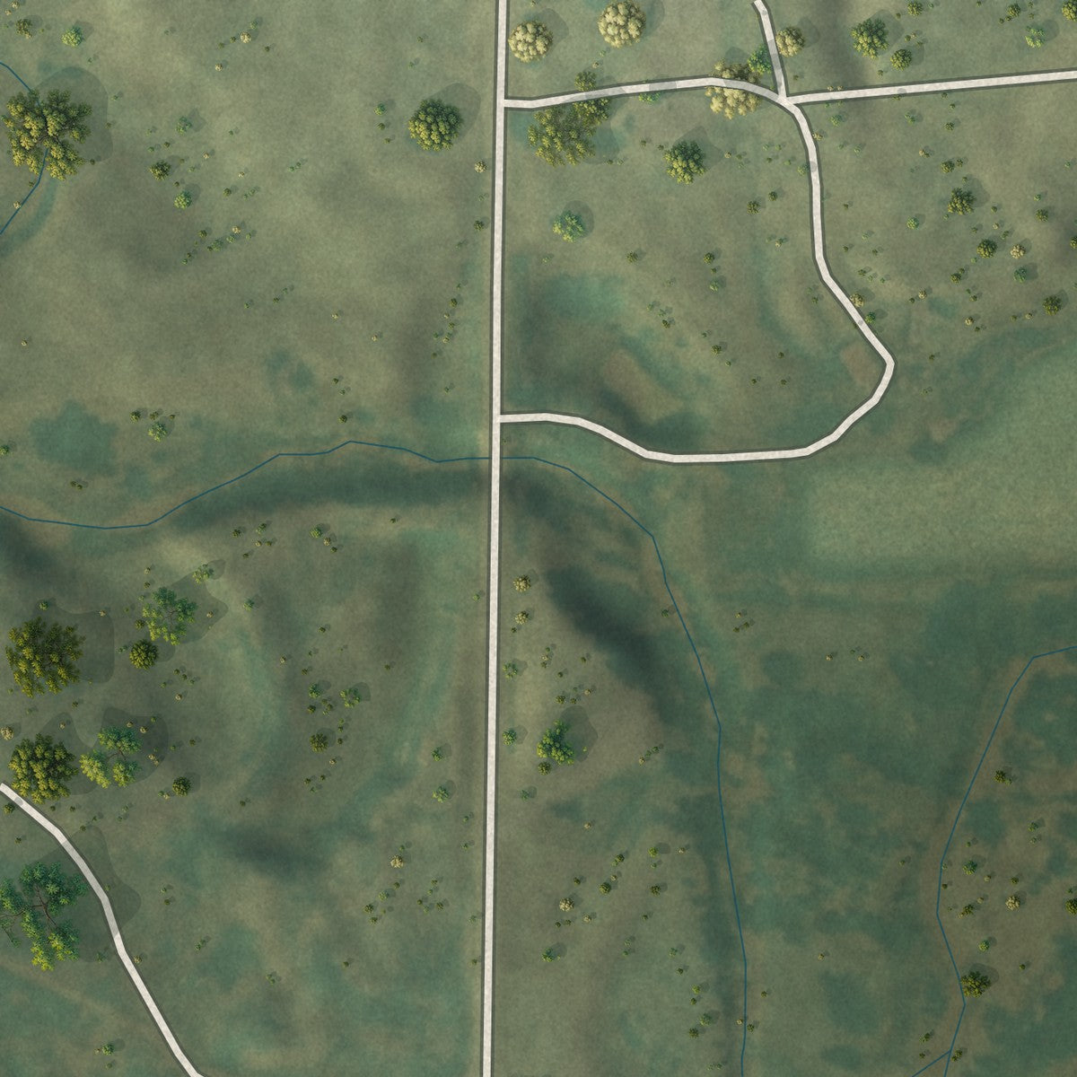 Second close-up of the map of Schoenchen, Kansas print showing more streets and buildings