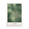 Map of St. Paul, Kansas, 12 x 18 inch unframed archival matte print