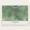 Tecumseh, Kansas map print, the full design