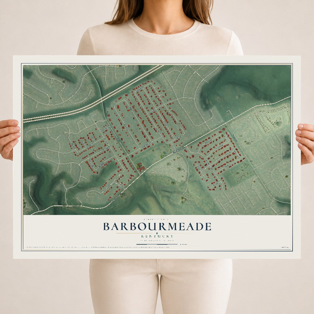 Map of Barbourmeade, Kentucky, 18 x 24 inch unframed archival matte print