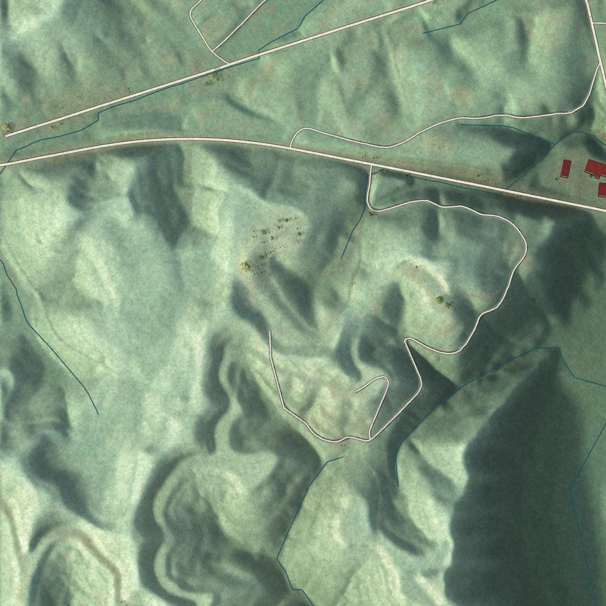 Second close-up of the map of Booneville, Kentucky print showing more streets and buildings