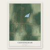 Cunningham, Kentucky map print, the full design