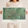 Map of Fordsville, Kentucky, 12 x 18 inch unframed archival matte print