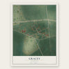 Gracey, Kentucky map print, the full design