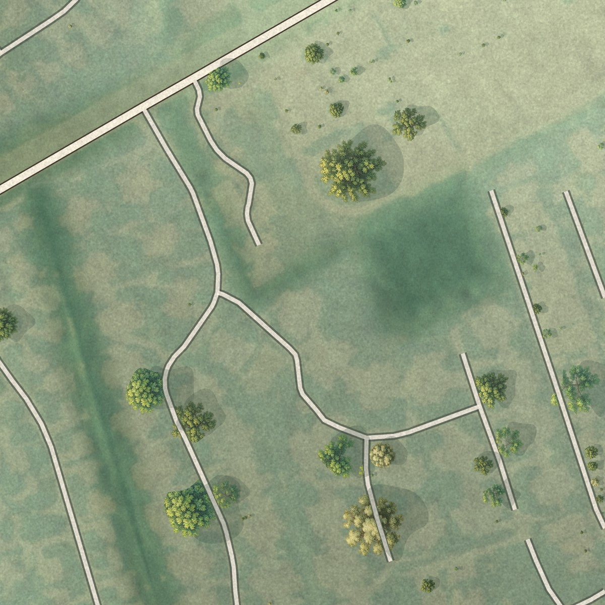 Second close-up of the map of Hickory Hill, Kentucky print showing more streets and buildings