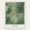 Hickory, Kentucky map print, the full design
