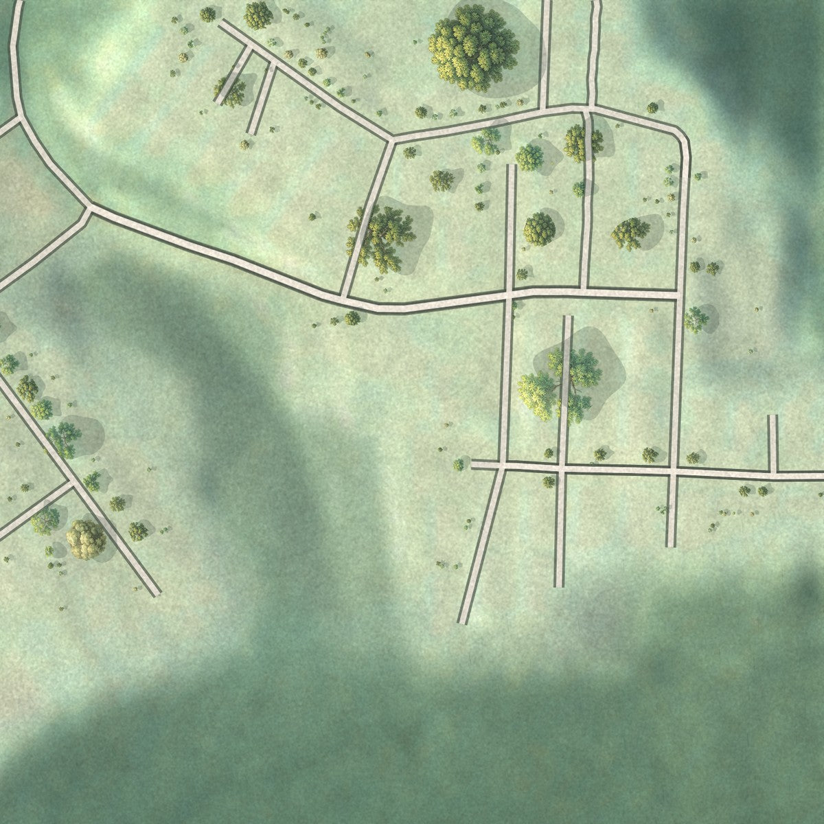 Second close-up of the map of Kenton Vale, Kentucky print showing more streets and buildings