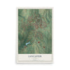 Map of Lancaster, Kentucky, 12 x 18 inch unframed archival matte print