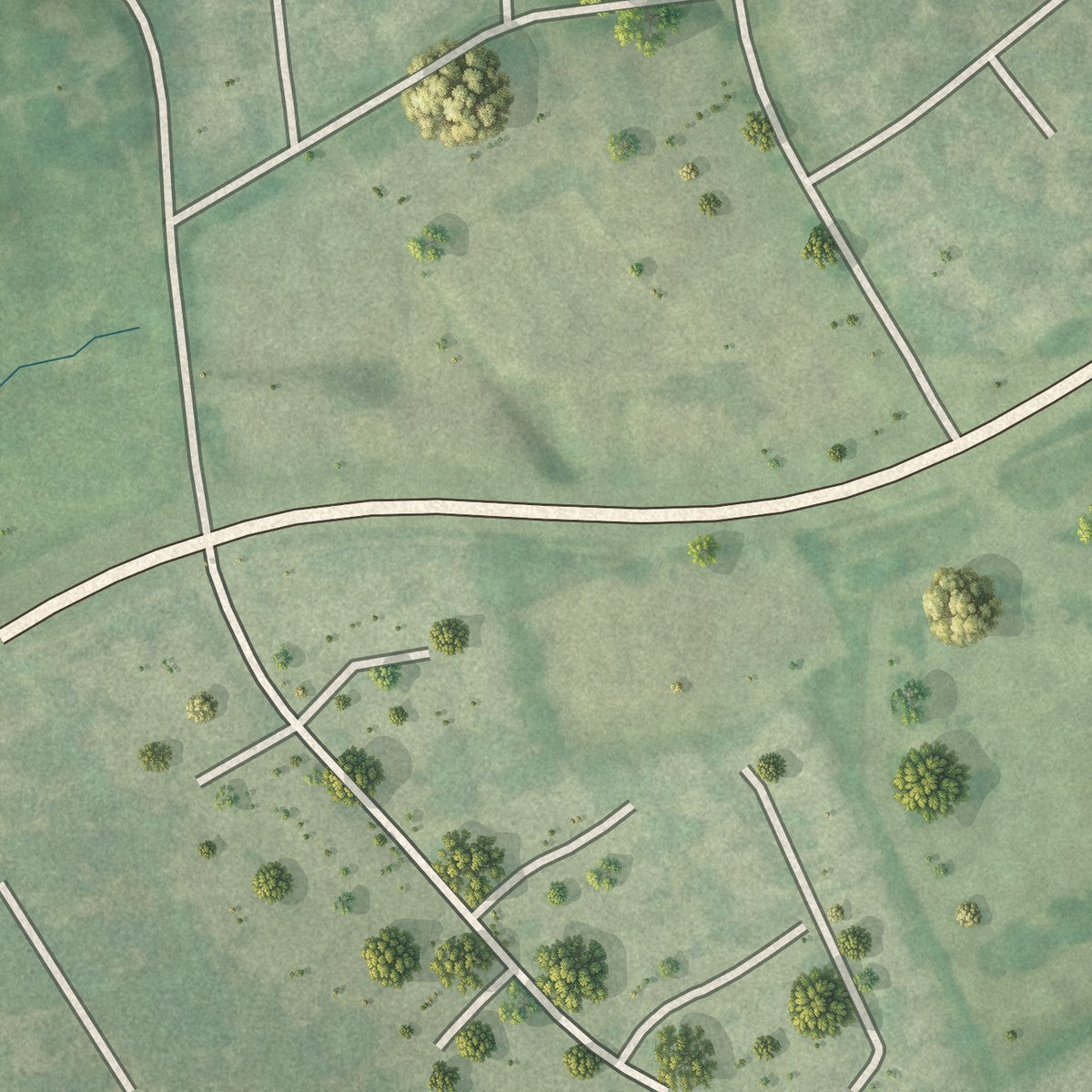 Second close-up of the map of Langdon Place, Kentucky print showing more streets and buildings