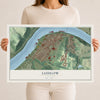 Map of Ludlow, Kentucky, 12 x 18 inch unframed archival matte print