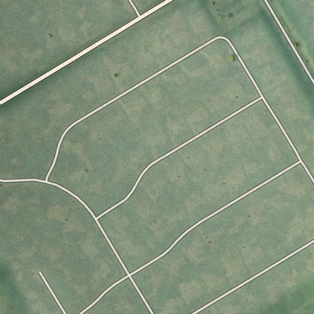 Second close-up of the map of Manor Creek, Kentucky print showing more streets and buildings