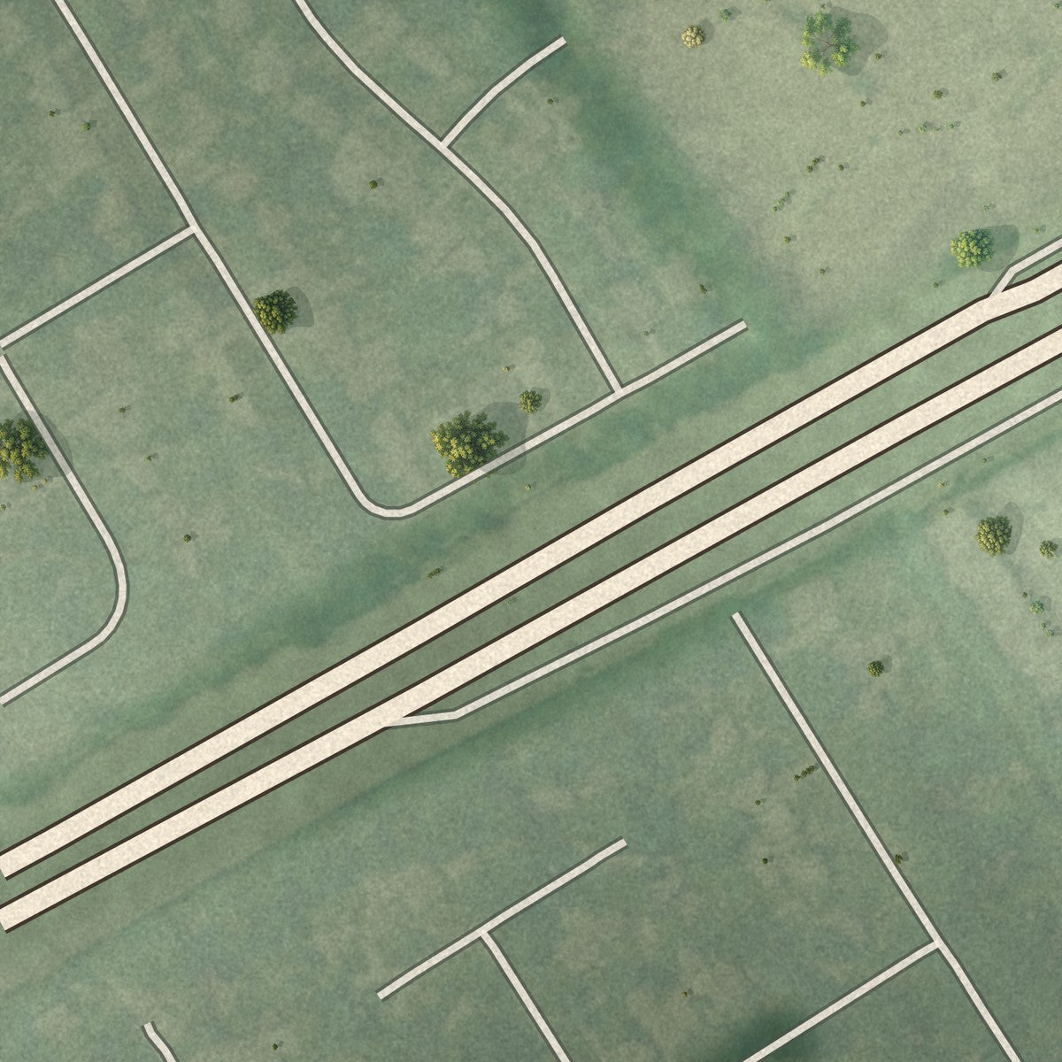 Second close-up of the map of Meadowview Estates, Kentucky print showing more streets and buildings
