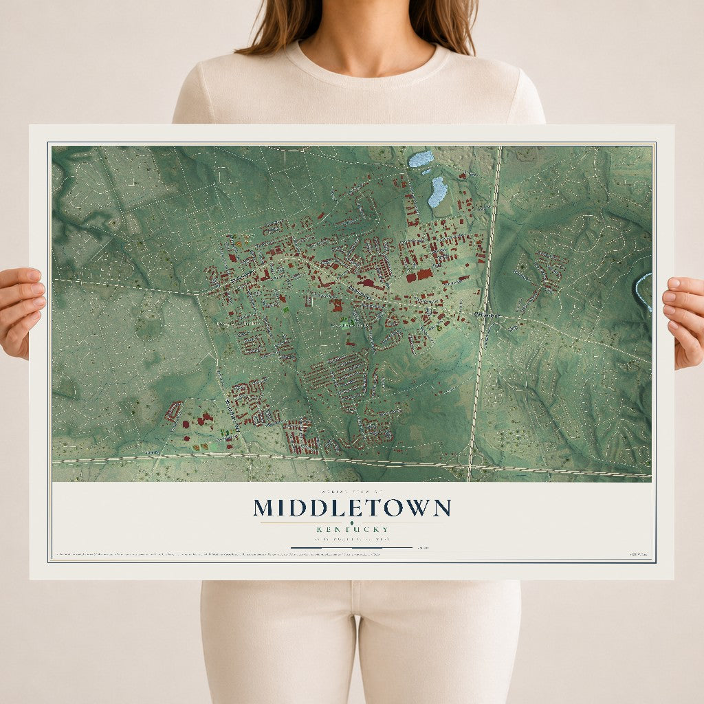 Map of Middletown, Kentucky, 18 x 24 inch unframed archival matte print