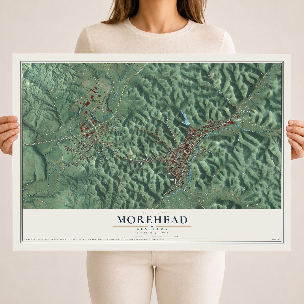 Map of Morehead, Kentucky, 18 x 24 inch unframed archival matte print