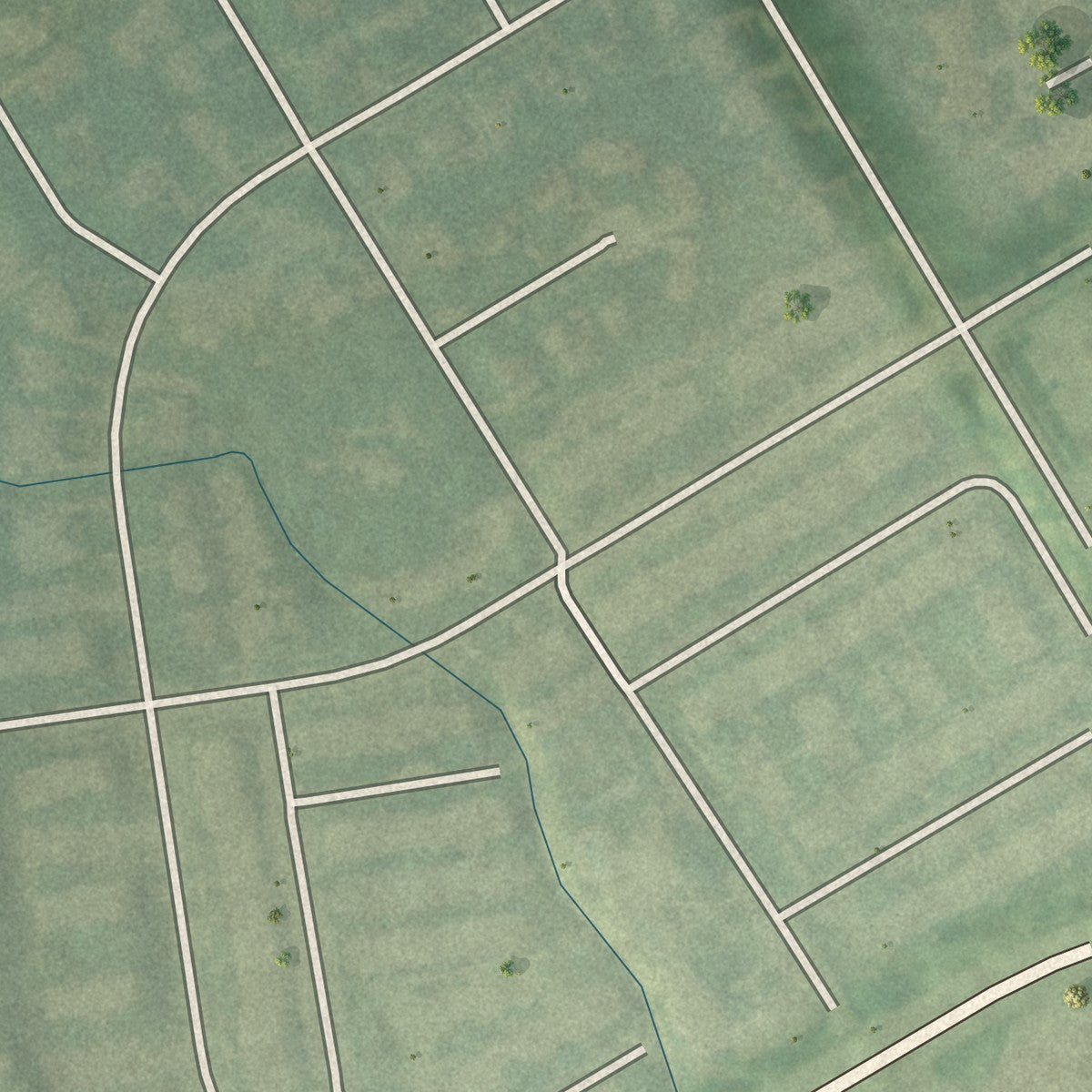 Close-up of the map of Murray Hill, Kentucky print showing street and building detail
