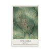 Map of New Castle, Kentucky, 12 x 18 inch unframed archival matte print