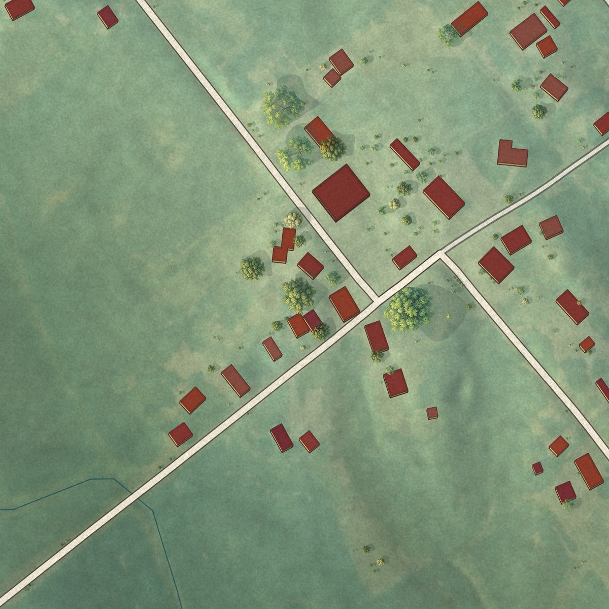 Close-up of the map of Onton, Kentucky print showing street and building detail