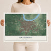 Map of Owensboro, Kentucky, 12 x 18 inch unframed archival matte print