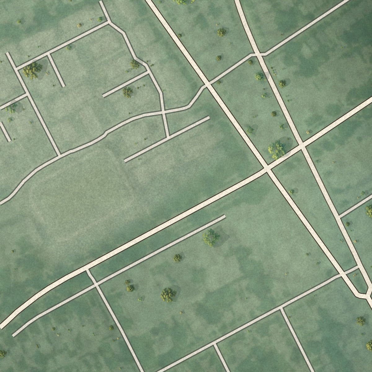 Second close-up of the map of Parkway Village, Kentucky print showing more streets and buildings
