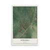 Map of Powderly, Kentucky, 12 x 18 inch unframed archival matte print