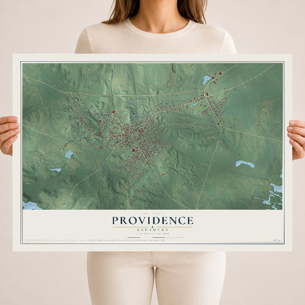 Map of Providence, Kentucky, 18 x 24 inch unframed archival matte print