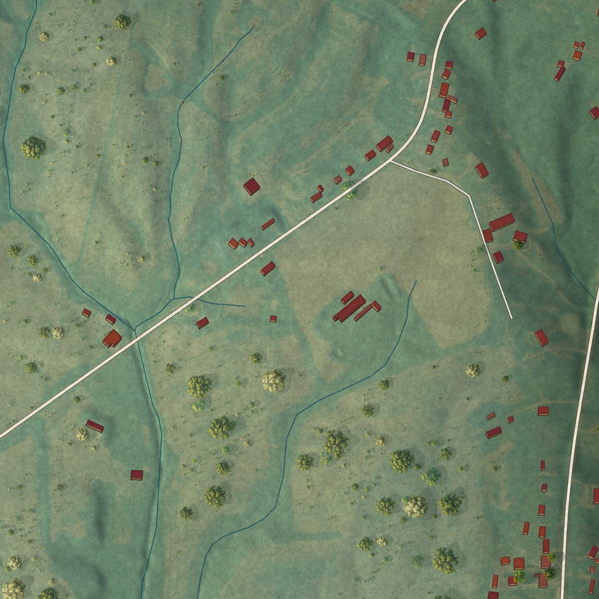 Second close-up of the map of Robards, Kentucky print showing more streets and buildings