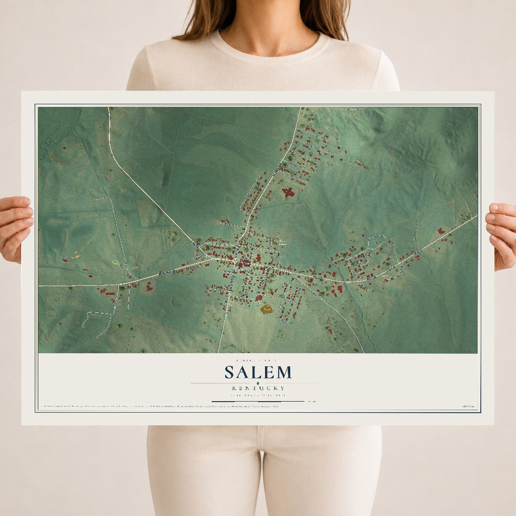 Map of Salem, Kentucky, 18 x 24 inch unframed archival matte print