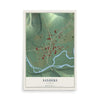 Map of Sanders, Kentucky, 12 x 18 inch unframed archival matte print