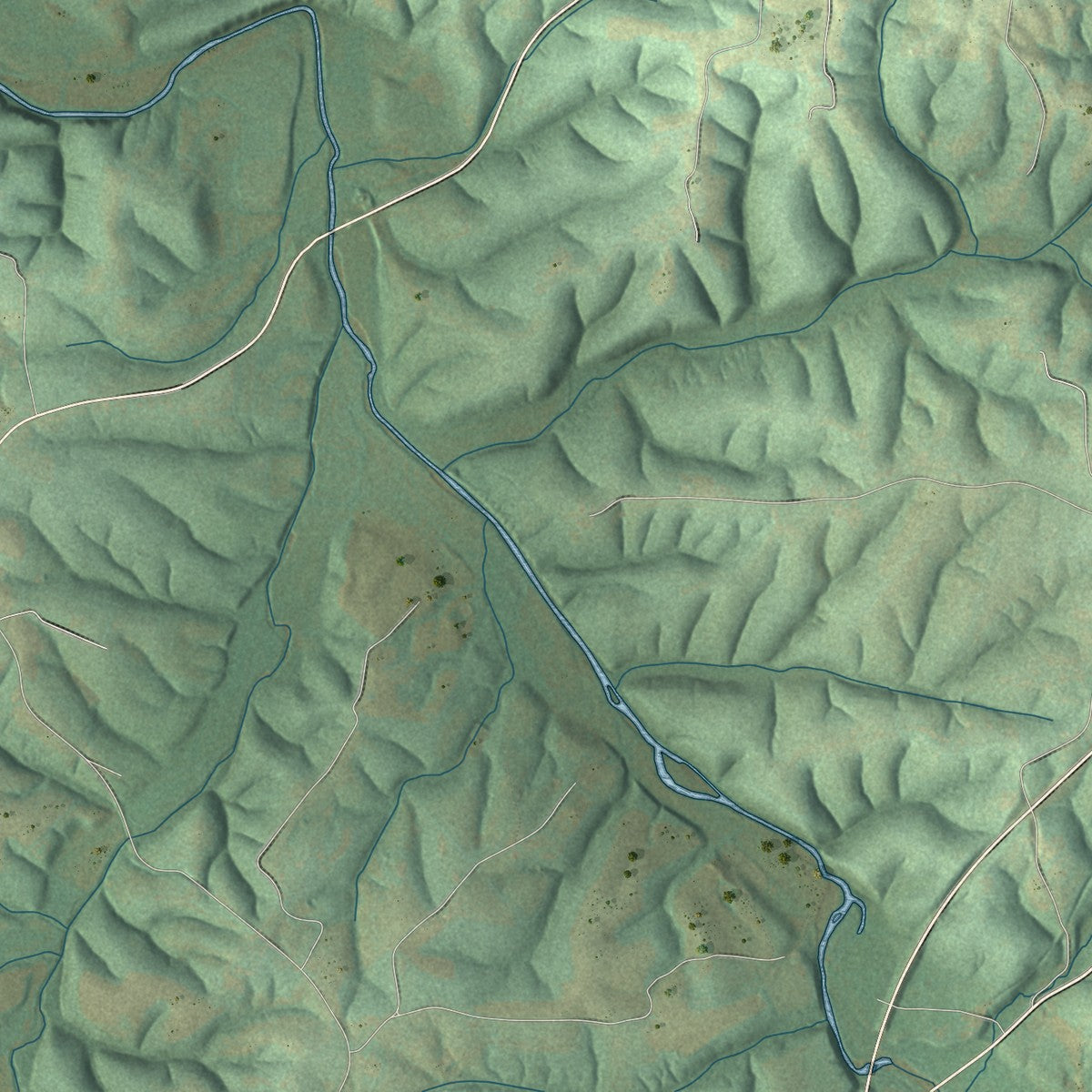 Second close-up of the map of Scottsville, Kentucky print showing more streets and buildings