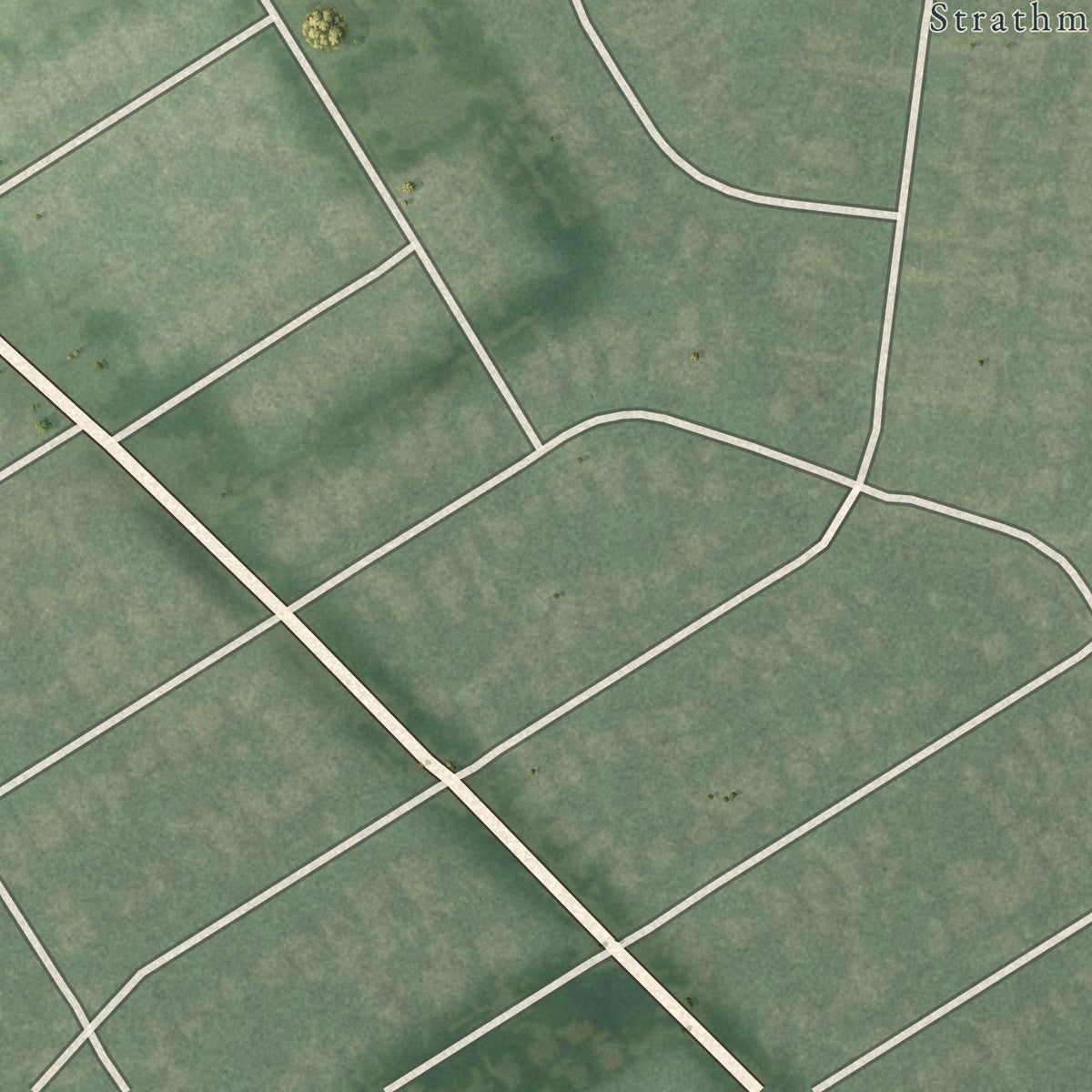 Second close-up of the map of Seneca Gardens, Kentucky print showing more streets and buildings