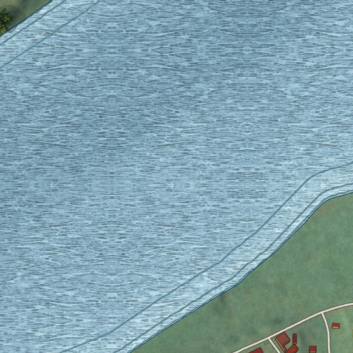 Second close-up of the map of South Shore, Kentucky print showing more streets and buildings
