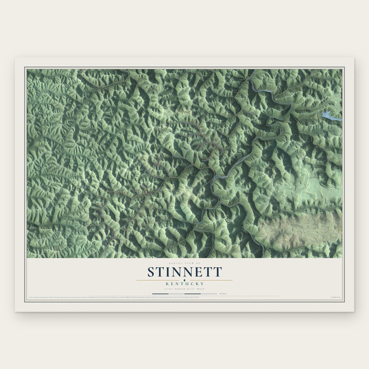 Stinnett, Kentucky map print, the full design