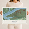 Map of Warsaw, Kentucky, 12 x 18 inch unframed archival matte print