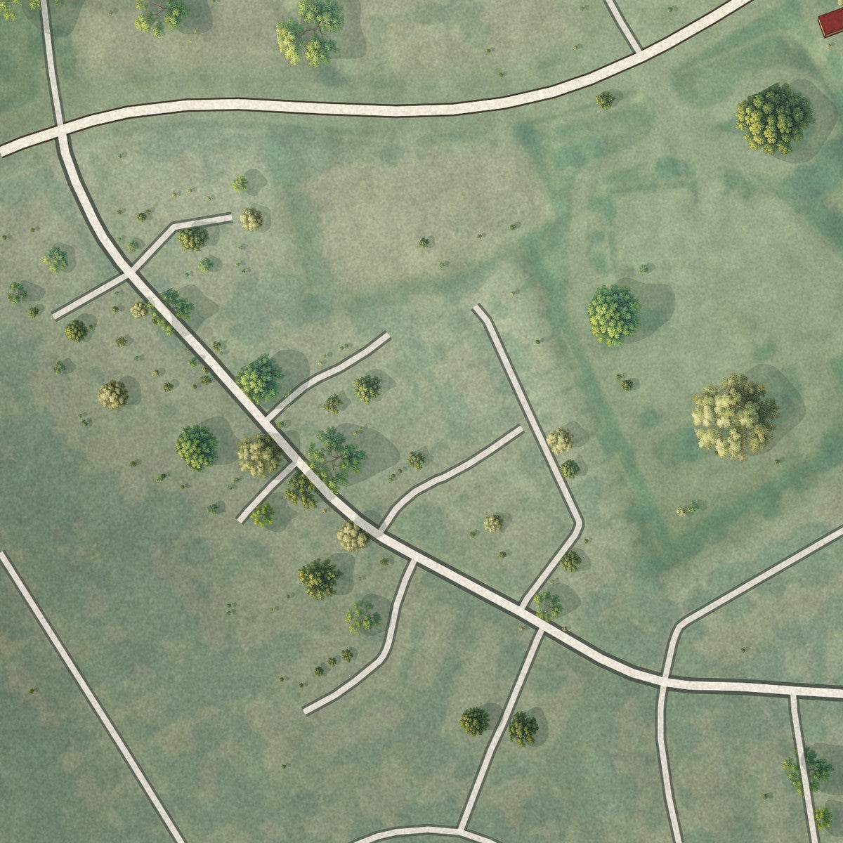 Second close-up of the map of Westwood, Kentucky print showing more streets and buildings